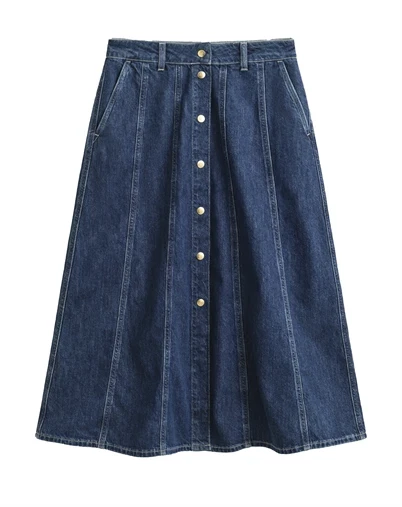 Gant - Flared Denim Nederdel - Dark Blue Worn In 